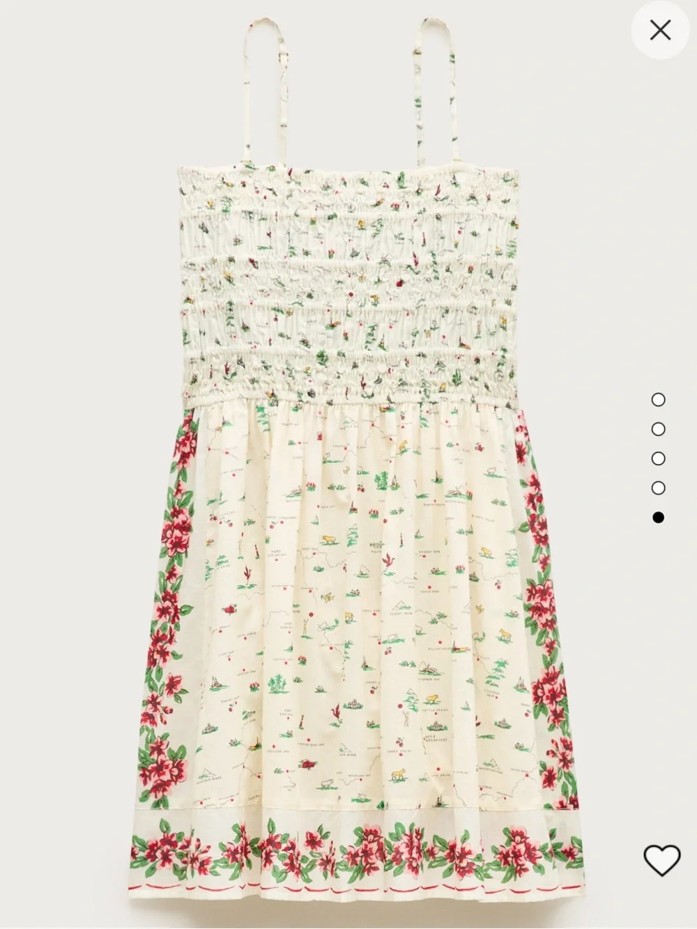 New J. Crew Smocked Map Print Cotton Voile Dress